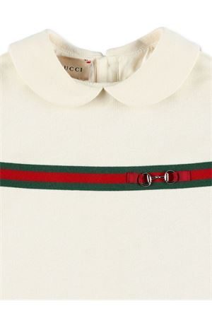 abito in cotone bianco GUCCI KIDS | 787372XJGPC9692